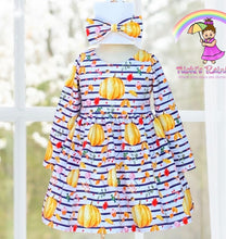 Size 4T Organic Cotton Spandex Knit Pumpkin Dress and Bow