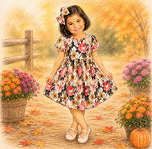 Size 4T Fall Floral High Low Knit Dress
