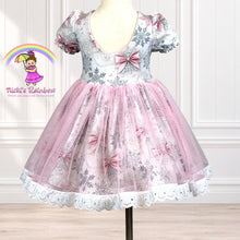 3T Shimmer Bows and Snowflakes Twirl Knit Dress