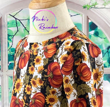 Size 3T Pumpkin Floral Striped Sunflower Pumpkin Knit Dress