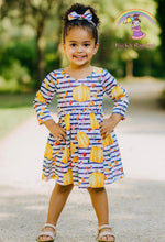Size 4T Organic Cotton Spandex Knit Pumpkin Dress and Bow