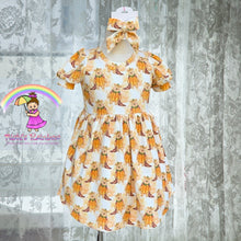 Size 4T Winnie the Pumpkin Pooh Dress, Bow and 18” Doll Dress