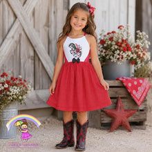 Size 6 Beautiful Embroidered Galloping Horse Woven Dress