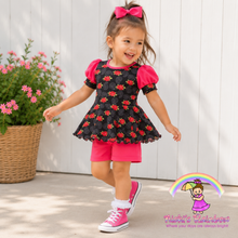 Size 3T Roses, Paisley Peplum Short Set