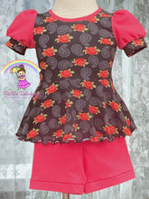 Size 3T Roses, Paisley Peplum Short Set