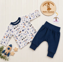 Nicki's Rainbow Organic Outer Space Knit Top and Pants Baby Set