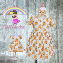 Size 4T Winnie the Pumpkin Pooh Dress, Bow and 18” Doll Dress