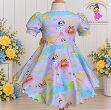 Size3T Boutique Handmade Blue guy and Bingo Egg Hunt Dress
