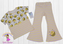 Size 3T  Original Hand Drawn Bee on organic cotton spandex set