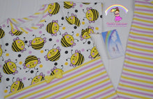 Size 3T  Original Hand Drawn Bee on organic cotton spandex set