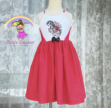 Size 6 Beautiful Embroidered Galloping Horse Woven Dress