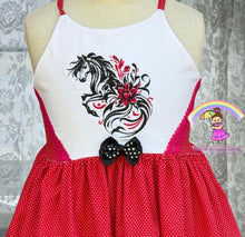 Size 6 Beautiful Embroidered Galloping Horse Woven Dress