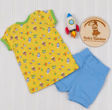 Size 12/18 months embroidered space ship short set