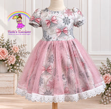 3T Shimmer Bows and Snowflakes Twirl Knit Dress