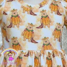 Size 4T Winnie the Pumpkin Pooh Dress, Bow and 18” Doll Dress