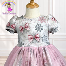 3T Shimmer Bows and Snowflakes Twirl Knit Dress
