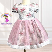 3T Shimmer Bows and Snowflakes Twirl Knit Dress