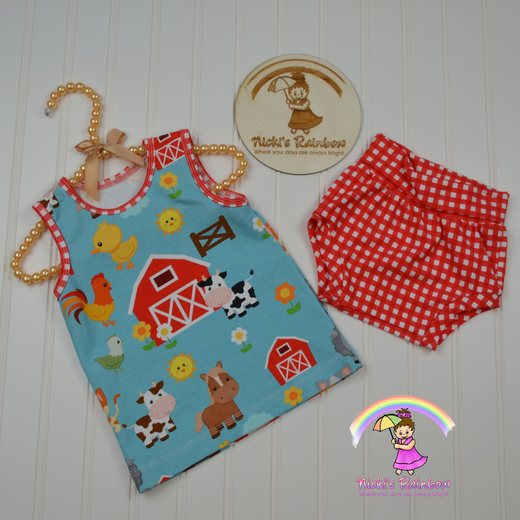 Down on the farm size 18 month short set