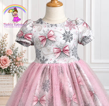 3T Shimmer Bows and Snowflakes Twirl Knit Dress