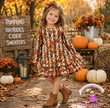 Size 3T Pumpkin Floral Striped Sunflower Pumpkin Knit Dress