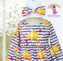 Size 4T Organic Cotton Spandex Knit Pumpkin Dress and Bow