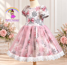 3T Shimmer Bows and Snowflakes Twirl Knit Dress