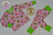 Size 3T snowman on pink organic cotton spandex set