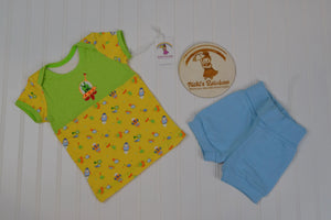 Size 12/18 months embroidered space ship short set