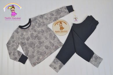 Size 4T Art Gallery Owl Print 2 pc Knit Lounge Set